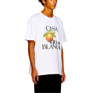 CASABLANCA White Orange T-Shirt Xl